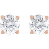14K Rose Gold 1/2 CT Natural  Diamond Earring