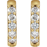 14K Yellow Gold 1/4 CTW Natural Diamond Hinged 12.5 mm Hoop Earrings