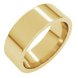 14K Yellow Gold 7 mm Comfort-Fit Flat Band Size 8
