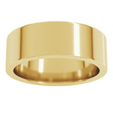 14K Yellow Gold 7 mm Comfort-Fit Flat Band Size 8