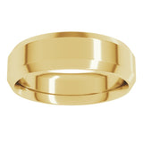 14K Yellow Gold 6 mm Beveled-Edge Comfort-Fit Flat Band Size 9.5