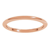 14K Rose Gold 1.5 mm Comfort-Fit Half Round Band Size 7.5