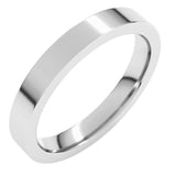 14K White Gold 3 mm Comfort-Fit Flat Band Size 7