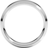 10K White Gold 6 mm Beveled-Edge Comfort-Fit Flat Band Size 8
