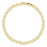 14K Yellow Gold 1.5 mm Half Round Band Size 9.5