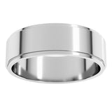 Sterling Silver 6 mm Stepped-Edge Flat Band Size 11
