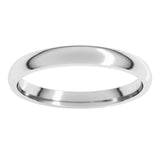 14K White Gold 2.5 mm Lightweight Comfort-Fit Half Round Band Size 7.5