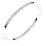 14K White Gold 1 mm Flat Band Size 7.5