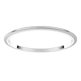 14K White Gold 1 mm Half Round Band Size 5