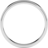 14K White Gold 4 mm Stepped-Edge Flat Band Size 10