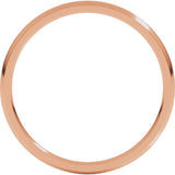 14K Rose Gold 1.5 mm Lightweight Comfort-Fit Half Round Band Size 5