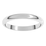 18K White Gold 2.5 mm Half Round Band Size 7.5