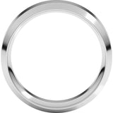 14K White Gold 7 mm Beveled-Edge Comfort-Fit Flat Band Size 10