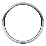 Platinum 1 mm Half Round Band Size 5.5