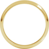 14K Yellow Gold 3 mm Half Round Band Size 11