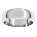 Platinum 6 mm Half Round Band Size 11