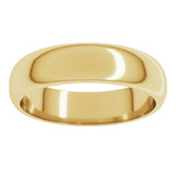 10K Yellow Gold 5 mm Half Round Band Size 6