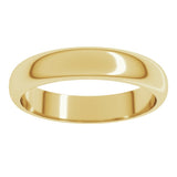 18K Yellow Gold 4 mm Half Round Band Size 8