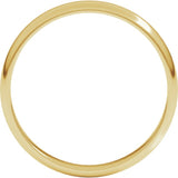 10K Yellow Gold 3 mm Lightweight Half Round Band Size 3