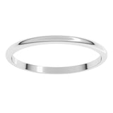 14K White Gold 1.5 mm Lightweight Half Round Band Size 6