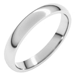 Sterling Silver 3 mm Lightweight Comfort-Fit Half Round Band Size 6