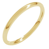 14K Yellow Gold 1.5 mm Lightweight Comfort-Fit Half Round Band Size 5.5