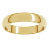 10K Yellow Gold 4 mm Lightweight Half Round Band Size 3.5