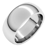 18K White Gold 8 mm Comfort-Fit Half Round Band Size 10