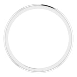 14K White Gold 1.5 mm Half Round Band Size 10