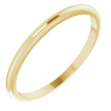 10K Yellow Gold 1.5 mm Half Round Band Size 6.5