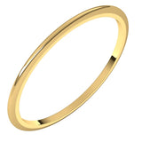 10K Yellow Gold 1 mm Half Round Band Size 8