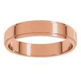 10K Rose Gold 4 mm Stepped-Edge Flat Band Size 9