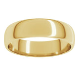 10K Yellow Gold 5 mm Lightweight Half Round Band Size 11