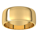 10K Yellow Gold 8 mm Lightweight Half Round Band Size 11