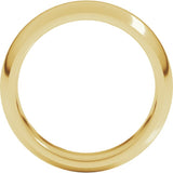10K Yellow Gold 6 mm Comfort-Fit Half Round Band Size 7.5