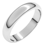 14K White Gold 4 mm Half Round Band Size 4.5