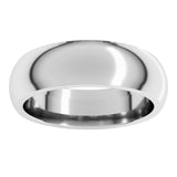 14K White Gold 6 mm Comfort-Fit Half Round Band Size 6.5