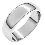 14K White Gold 6 mm Half Round Band Size 8.5