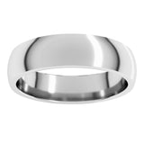 14K White Gold 5 mm Lightweight Comfort-Fit Half Round Band Size 4
