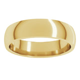 10K Yellow Gold 5 mm Lightweight Comfort-Fit Half Round Band Size 13