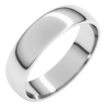 14K White Gold 5 mm Lightweight Half Round Band Size 8.5