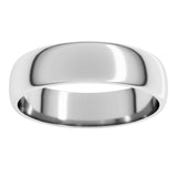 14K White Gold 5 mm Lightweight Half Round Band Size 8.5