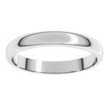 10K White Gold 3 mm Half Round Band Size 6