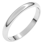 10K White Gold 2.5 mm Half Round Band Size 6