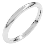 14K White Gold 2 mm Comfort-Fit Half Round Band Size 10.5