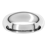10K White Gold 5 mm Comfort-Fit Half Round Band Size 10