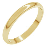 10K Yellow Gold 2.5 mm Half Round Band Size 9