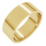 14K Yellow Gold 7 mm Flat Band Size 8.5