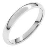 14K White Gold 2.5 mm Lightweight Comfort-Fit Half Round Band Size 4