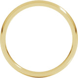14K Yellow Gold 2.5 mm Lightweight Comfort-Fit Half Round Band Size 4